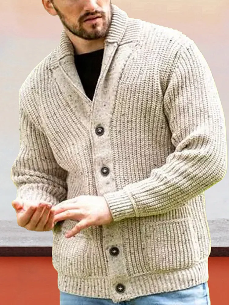 Classic V-neck Button Sweater Coat