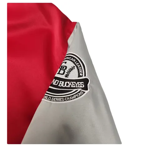 CLEVELAND AMERICAN RETRO CHAMPION WOVEN BOMBER JACKET IN RED