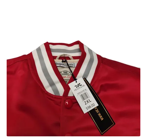 CLEVELAND AMERICAN RETRO CHAMPION WOVEN BOMBER JACKET IN RED