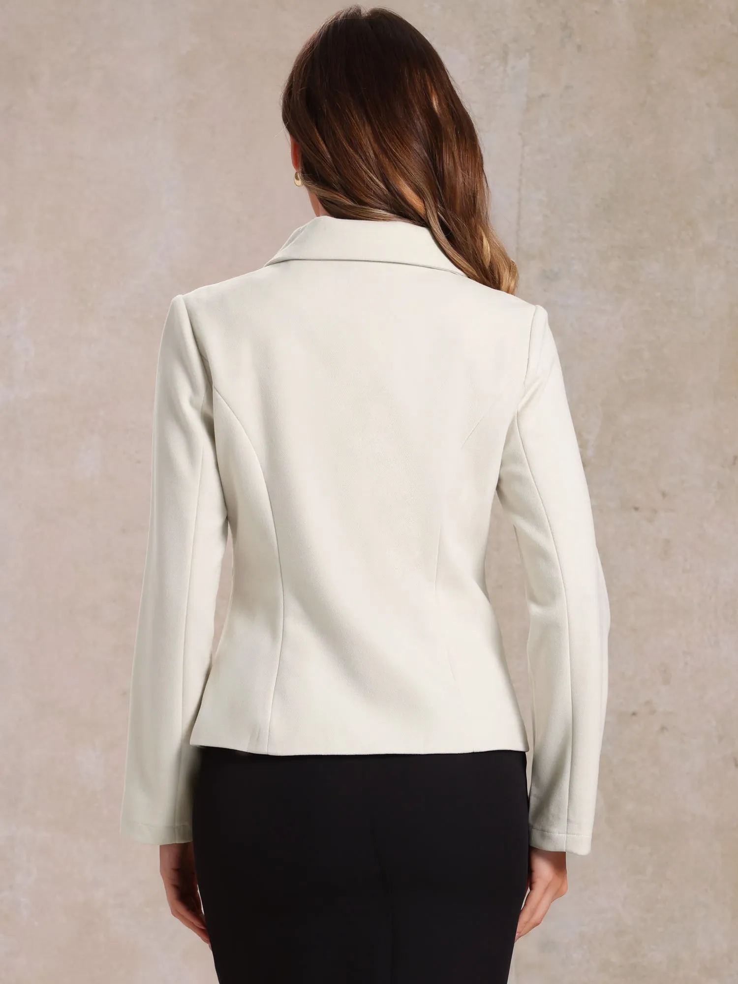 Collar Single Breasted Button Down Cropped Pea Coat