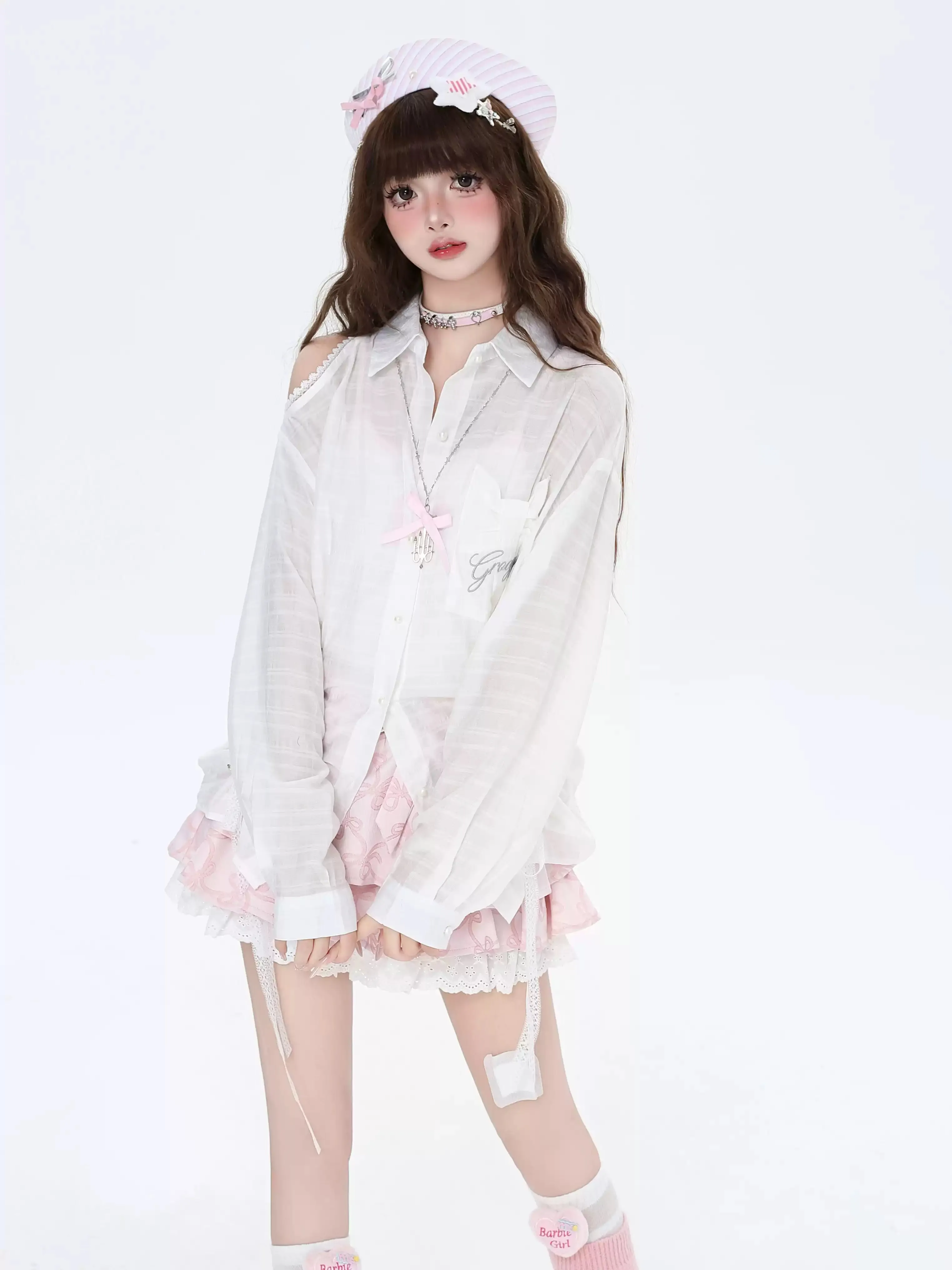 Crazy Girl Fresh White See Through Sheer Shirt Top