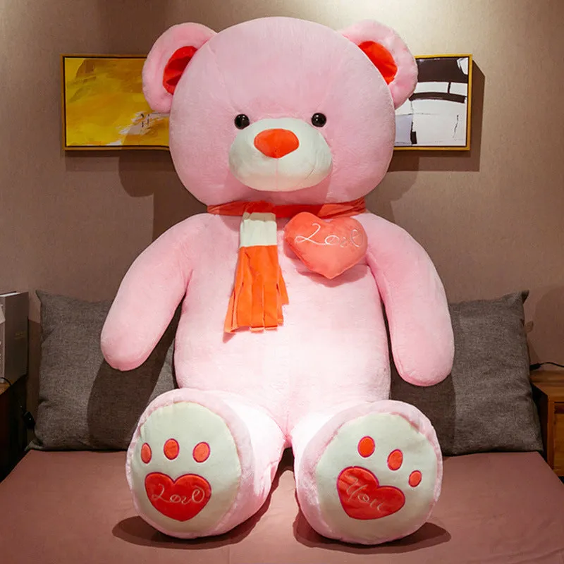 Creative Cute Teddy Bear Doll Plush Toy Oversized Bear Rag Doll Christmas Love Scarf Teddy Bear