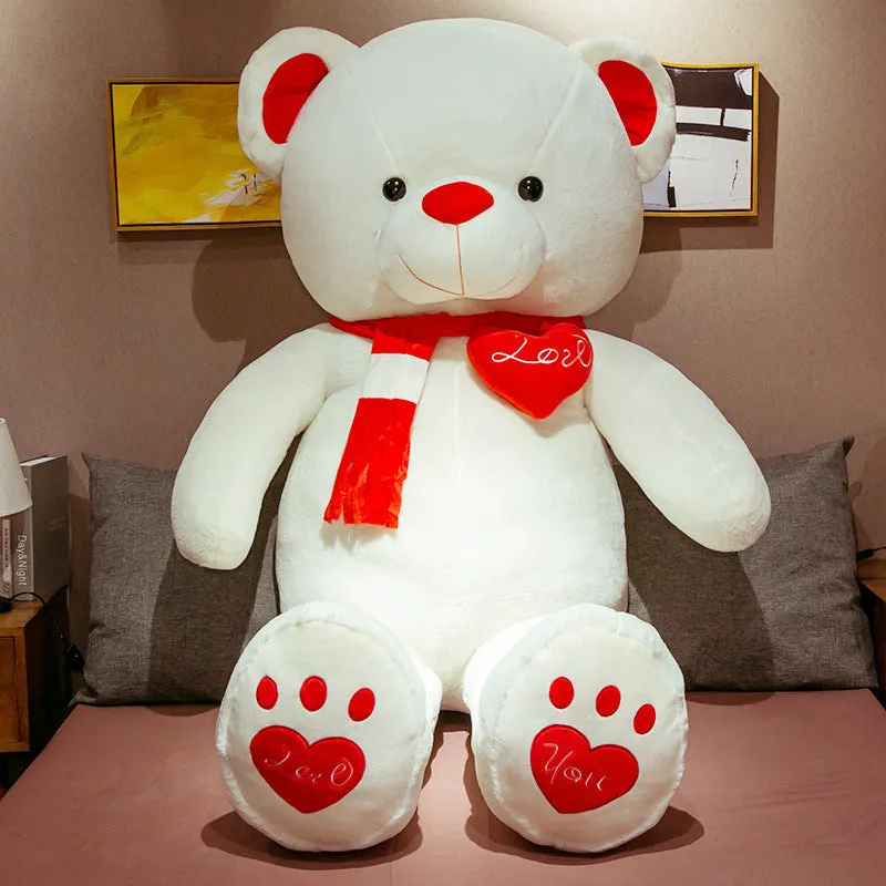 Creative Cute Teddy Bear Doll Plush Toy Oversized Bear Rag Doll Christmas Love Scarf Teddy Bear