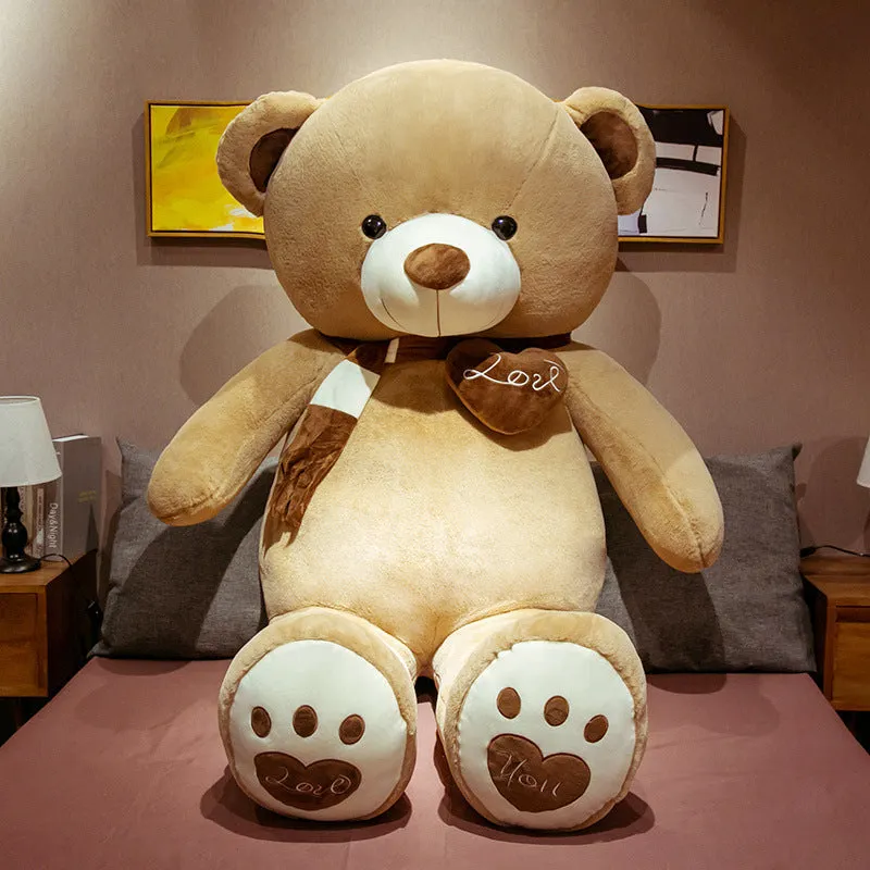 Creative Cute Teddy Bear Doll Plush Toy Oversized Bear Rag Doll Christmas Love Scarf Teddy Bear