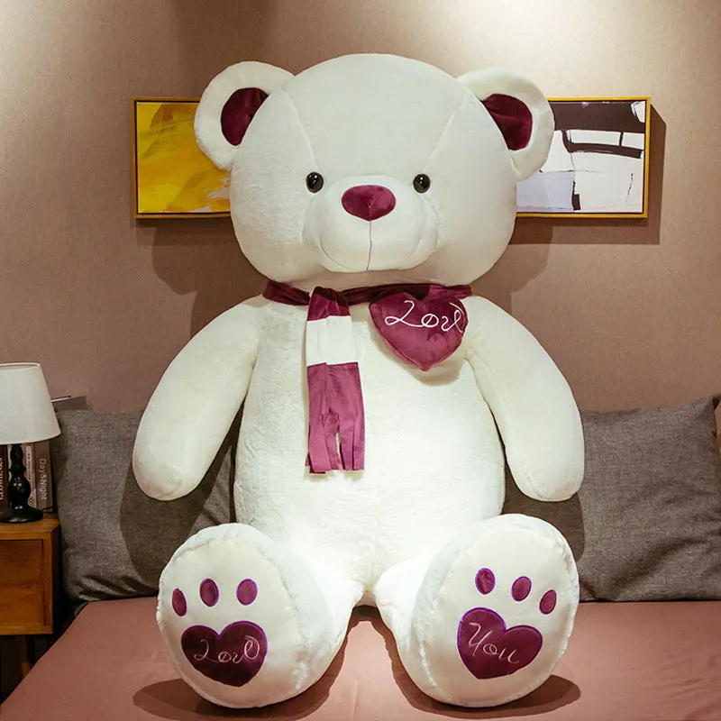 Creative Cute Teddy Bear Doll Plush Toy Oversized Bear Rag Doll Christmas Love Scarf Teddy Bear