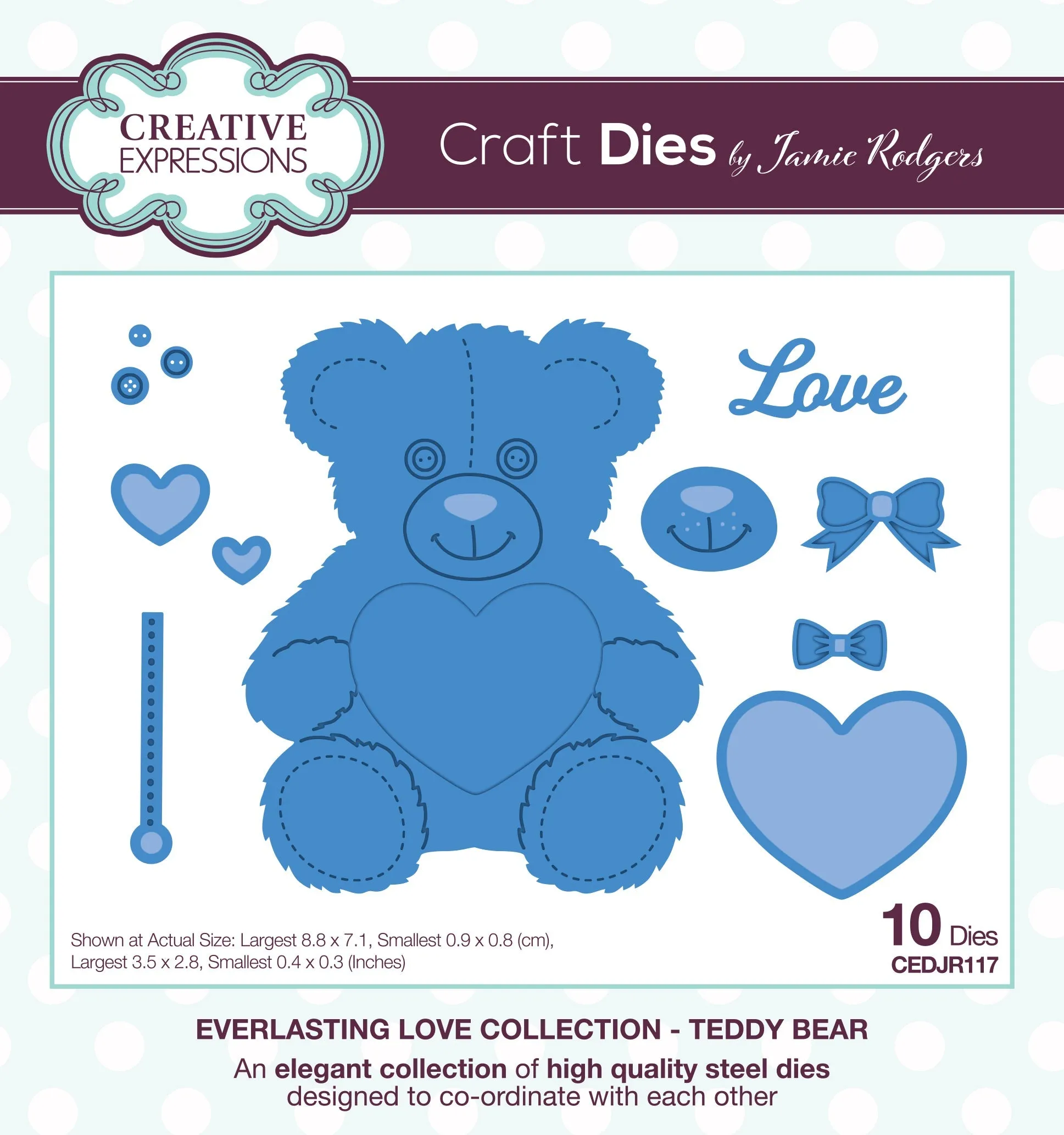 Creative Expressions Jamie Rodgers Everlasting Love Teddy Bear Craft Die
