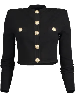 Cropped Diamond Viscose Jacket