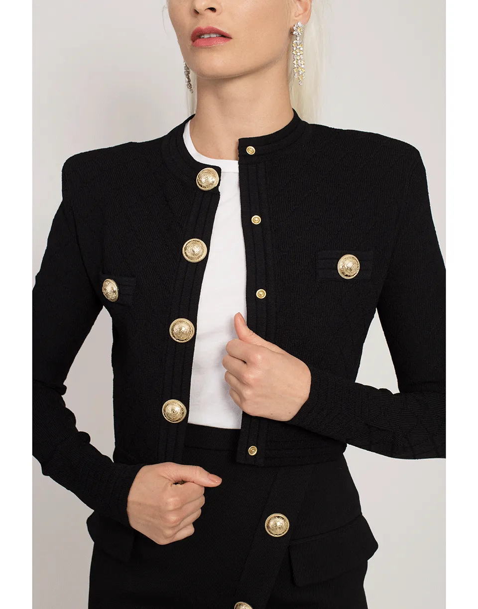 Cropped Diamond Viscose Jacket