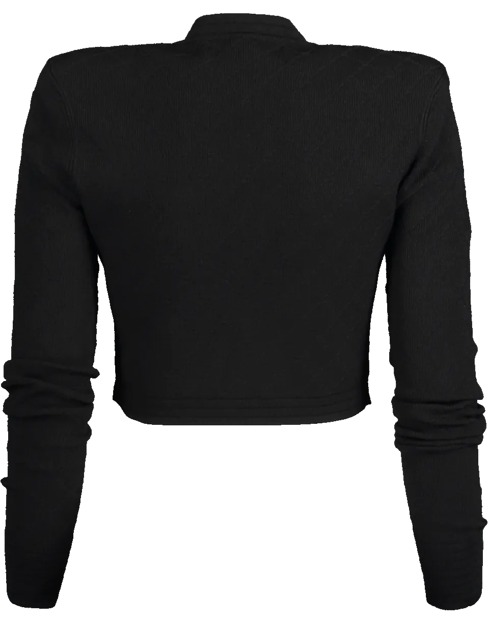 Cropped Diamond Viscose Jacket