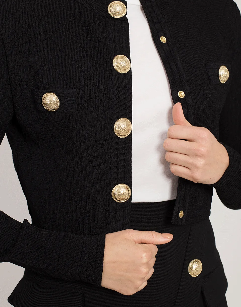 Cropped Diamond Viscose Jacket