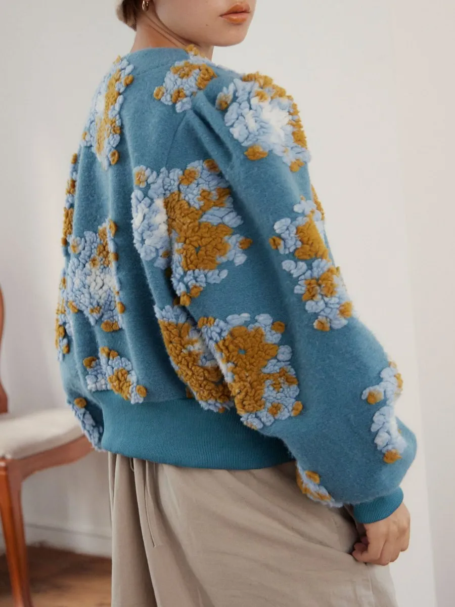 Cropped Floral Print Shacket Jacket