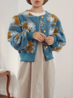 Cropped Floral Print Shacket Jacket