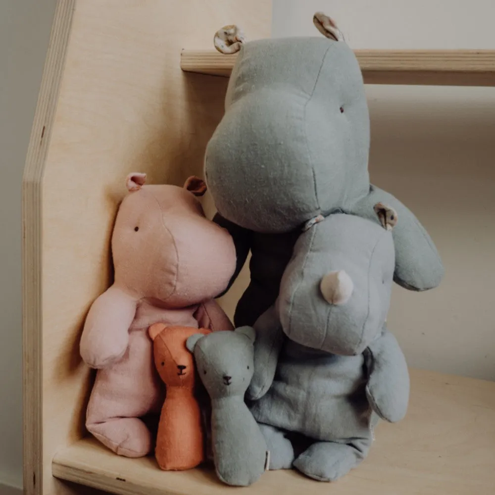 Cuddly teddy bear - Linen - Rattle