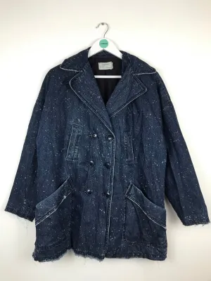 Current/Elliott Womens Denim Pea Coat | UK14 | Blue