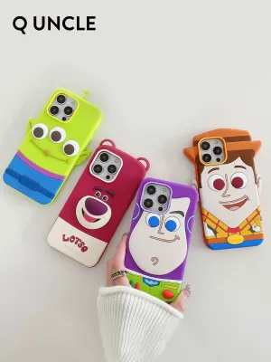 Cute Cartoon Toy Story Silicone  Phone Case | Woody Buzz Lightyear Strawberry Bear Alien - iPhone Case iPhone 12 13 14 15 Pro Promax