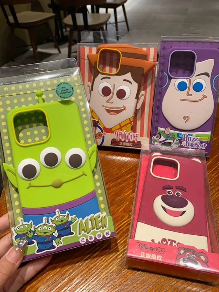 Cute Cartoon Toy Story Silicone  Phone Case | Woody Buzz Lightyear Strawberry Bear Alien - iPhone Case iPhone 12 13 14 15 Pro Promax