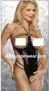 Cutout Ring Studded Teddy Clearance Discount