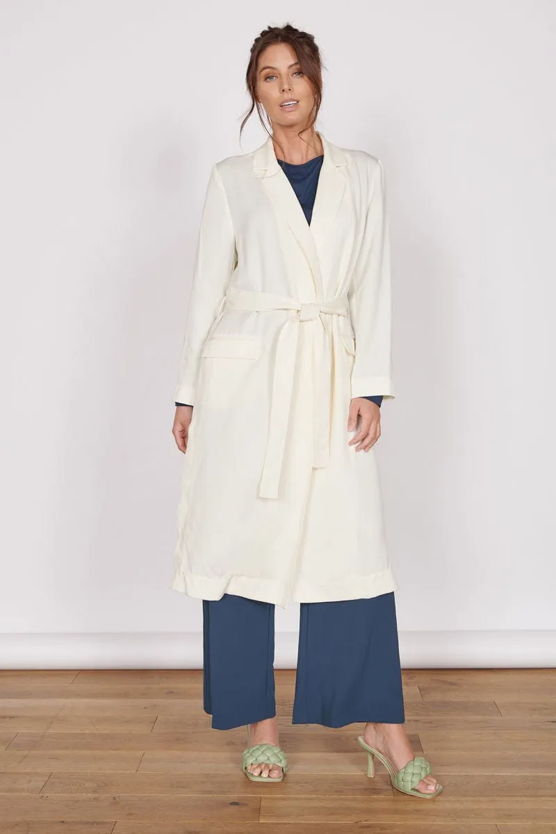 Dali Cream Longline Lightweight Coat