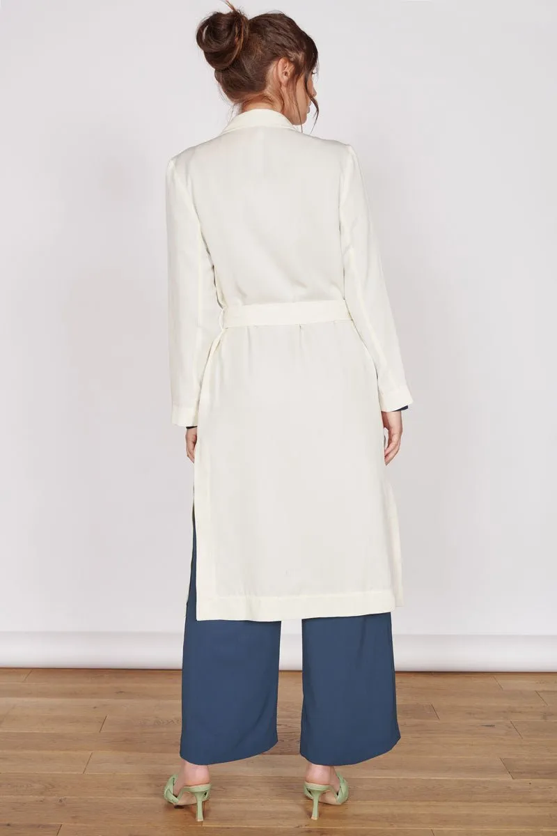 Dali Cream Longline Lightweight Coat
