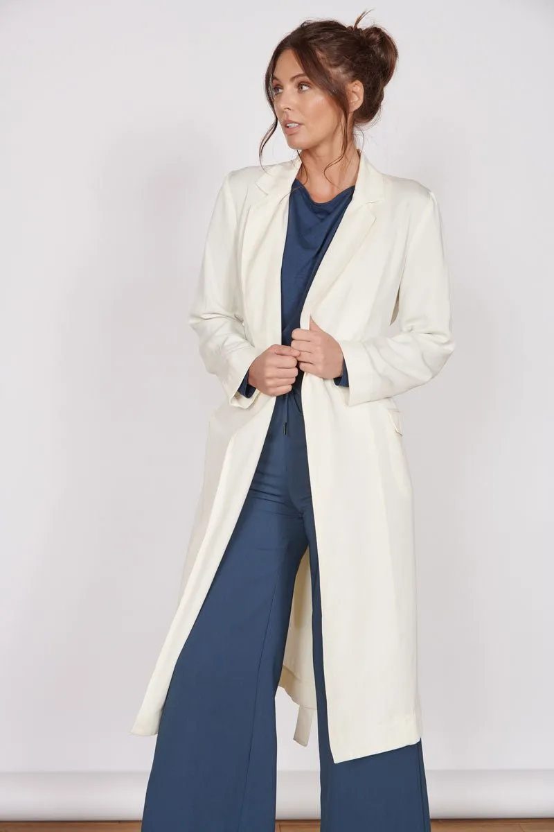 Dali Cream Longline Lightweight Coat