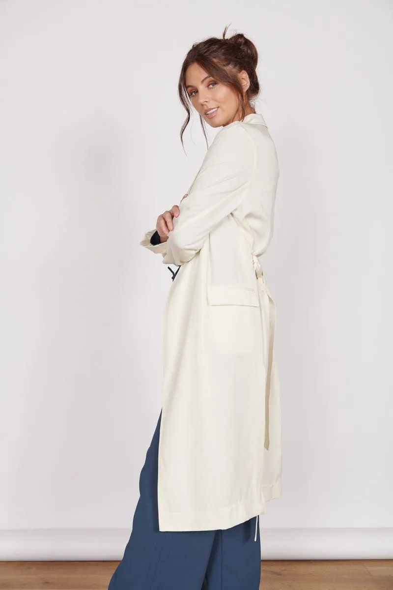 Dali Cream Longline Lightweight Coat