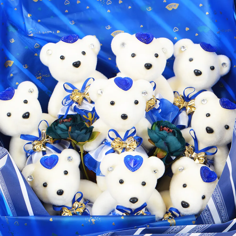 Dark Blue Teddy Bear Bouquet