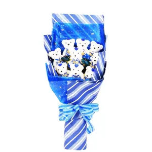 Dark Blue Teddy Bear Bouquet