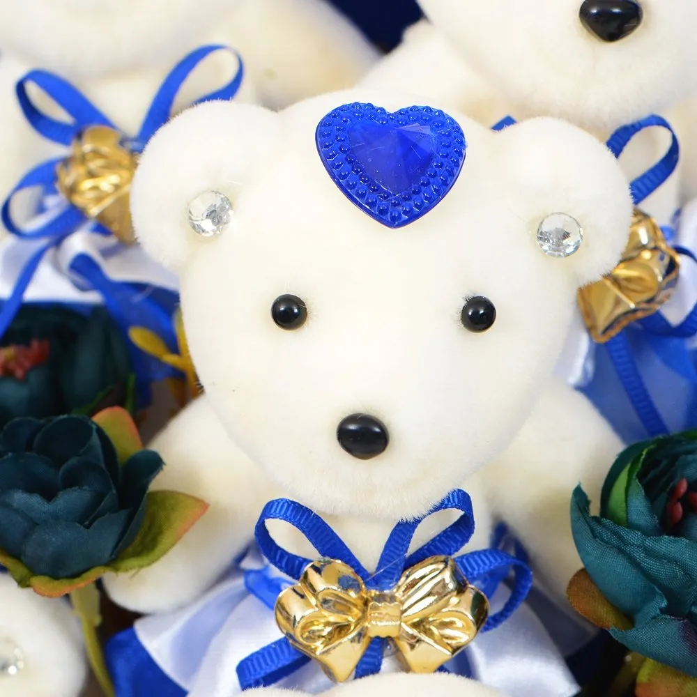 Dark Blue Teddy Bear Bouquet