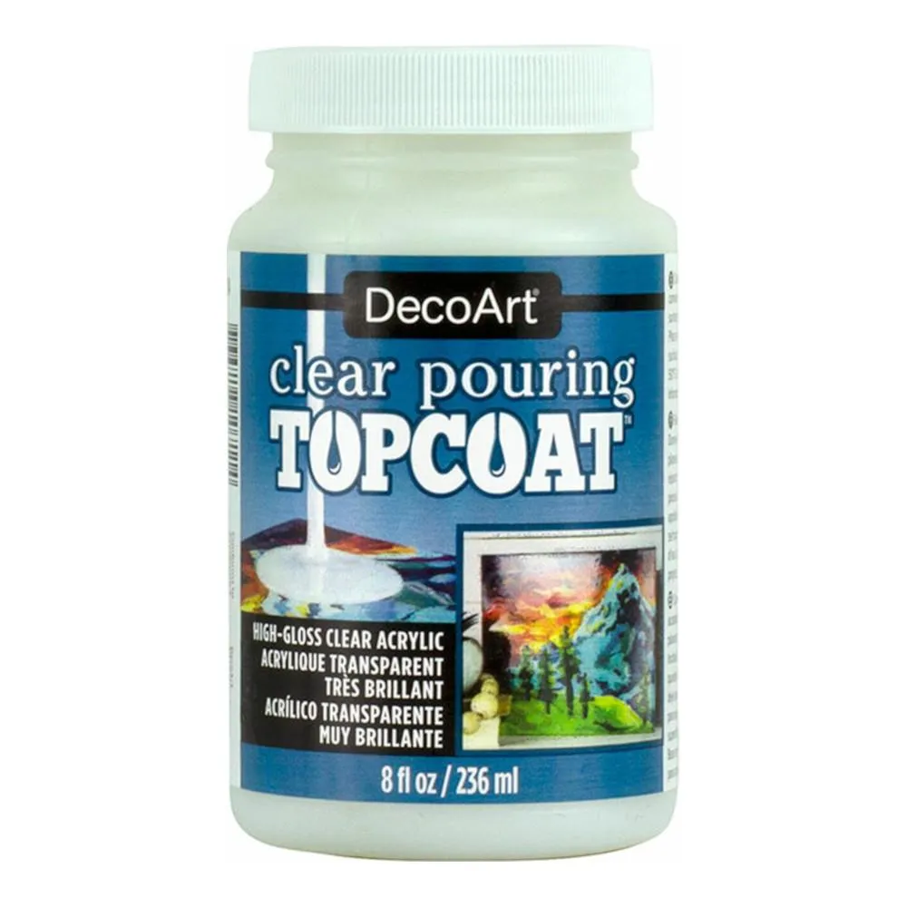DecoArt Clear Pouring TopCoat 8oz High-Gloss Acrylic