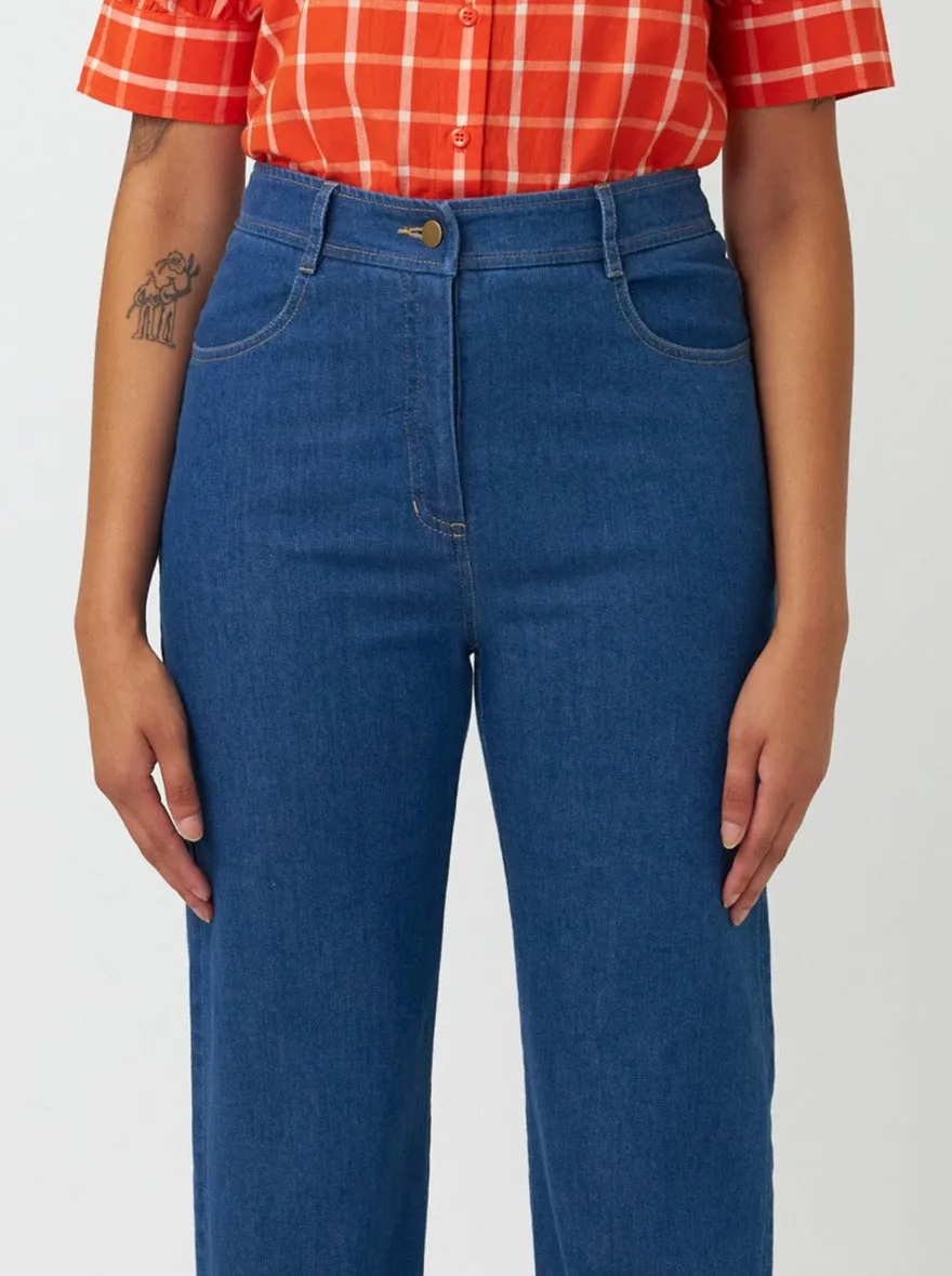 Denim cropped trouser