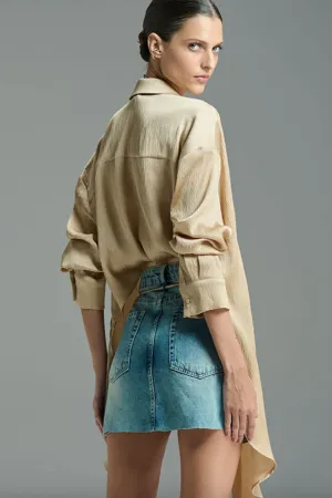 Denim Skirt & Leather Belt