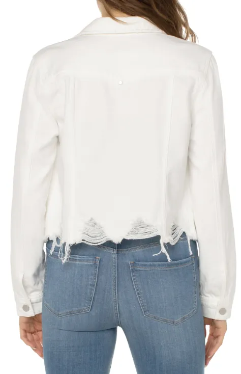 DENIUM JACKET W/SHREDDED HEM