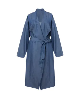 Drape Collar Tencel Coat