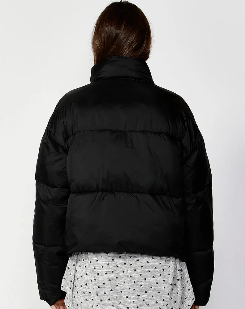 Dylan Cropped Puffer Jacket- Black