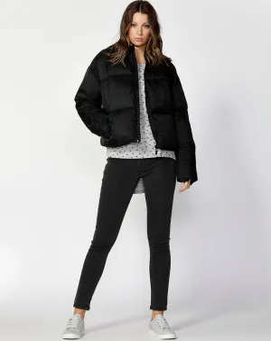 Dylan Cropped Puffer Jacket- Black
