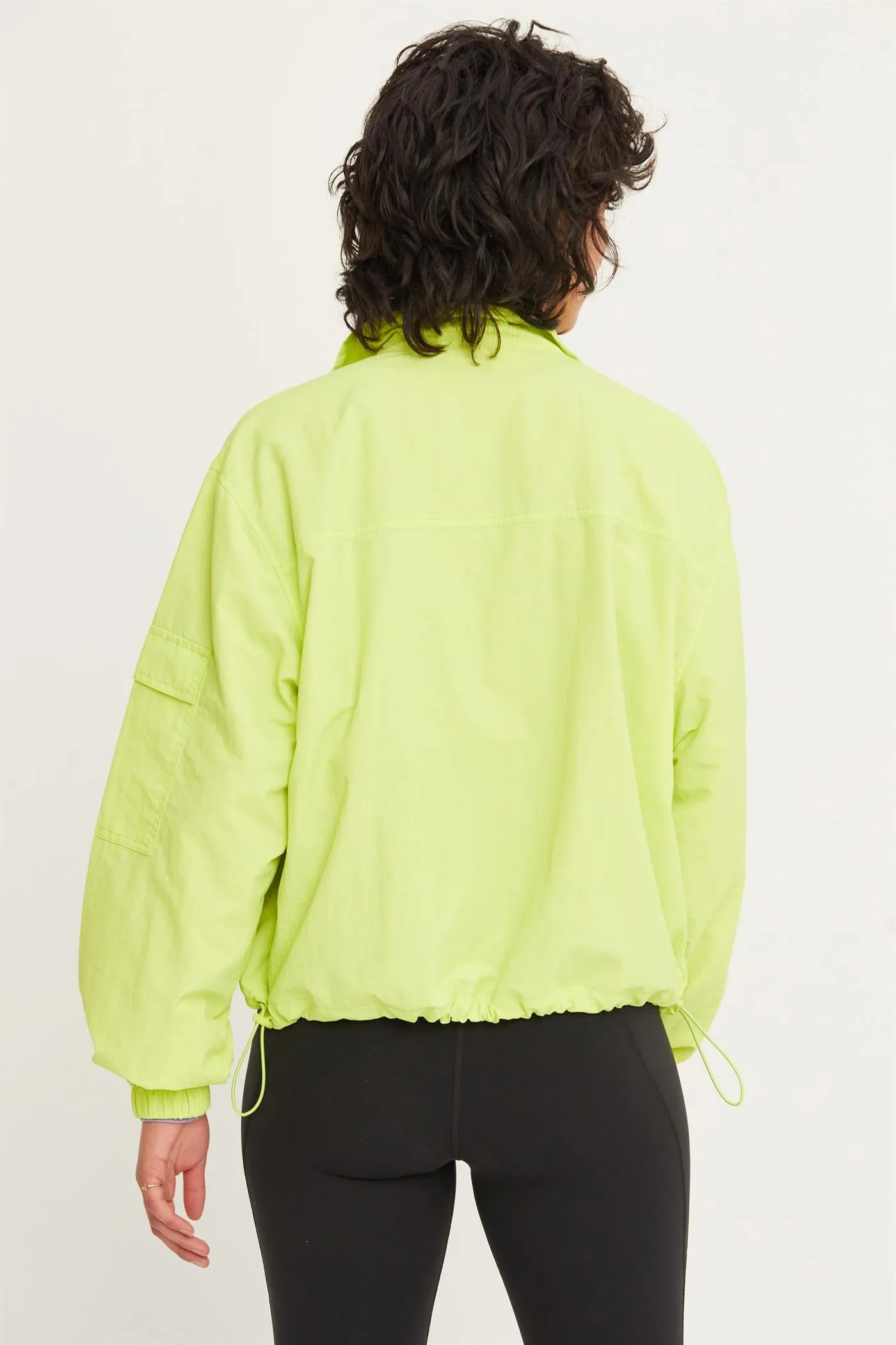 DZ24E606-Cropped Hooded Windbreaker