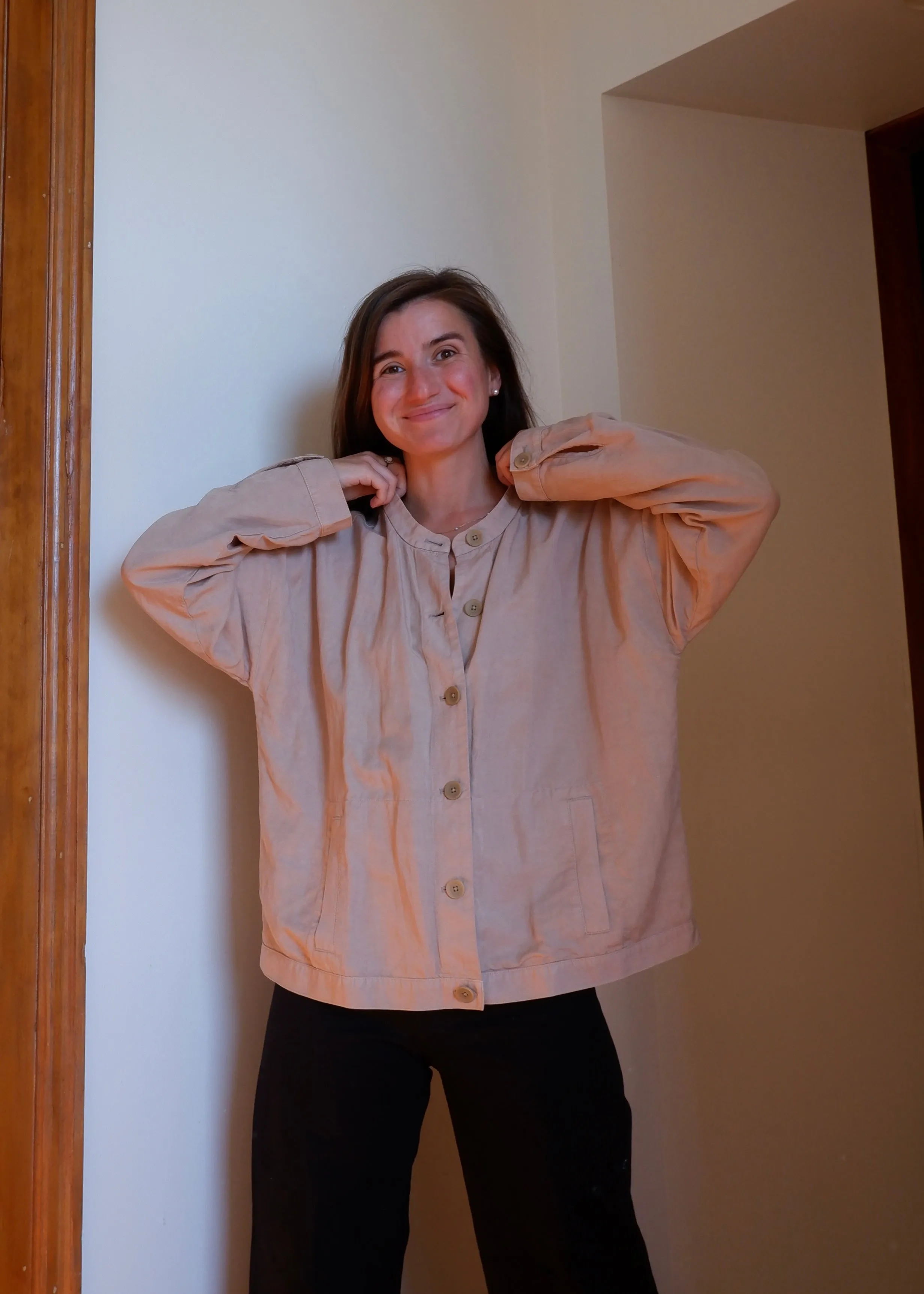 Eileen Fisher Stand Collar Jacket - L