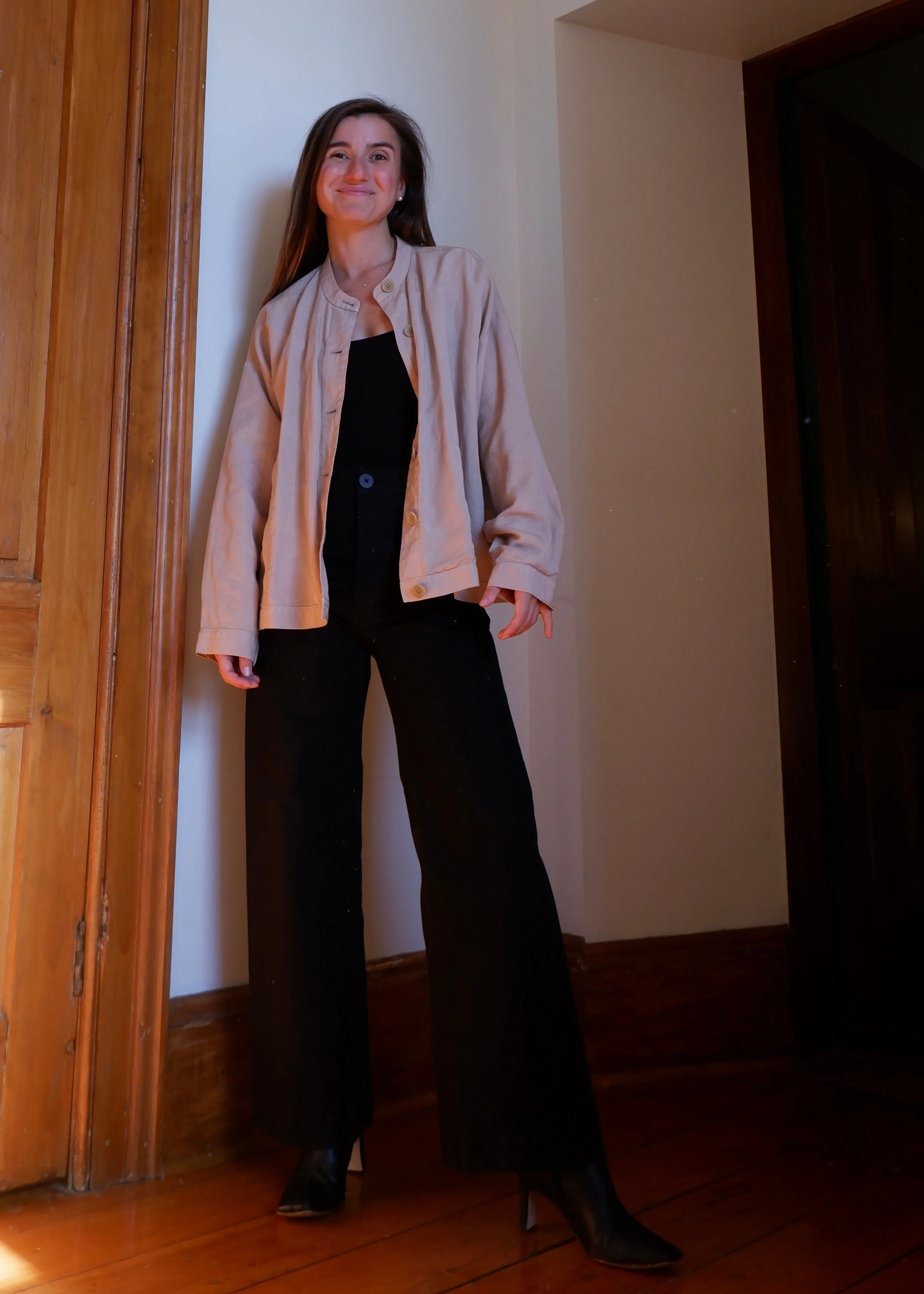 Eileen Fisher Stand Collar Jacket - L