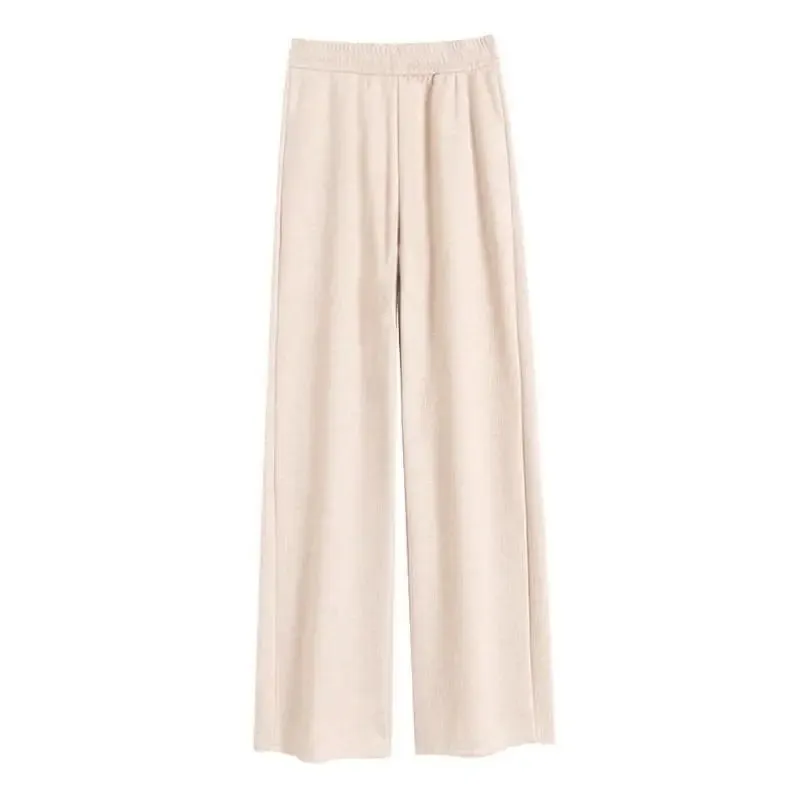 Elastic Waist Straight Long Wide Leg Sweatpants