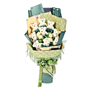 Emerald Green Teddy Bear Bouquet