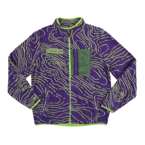 Eva Unit-01 Topography Pattern Purple Polar Fleece