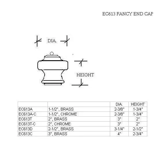 Fancy End Cap for 1-1/2" Tubing