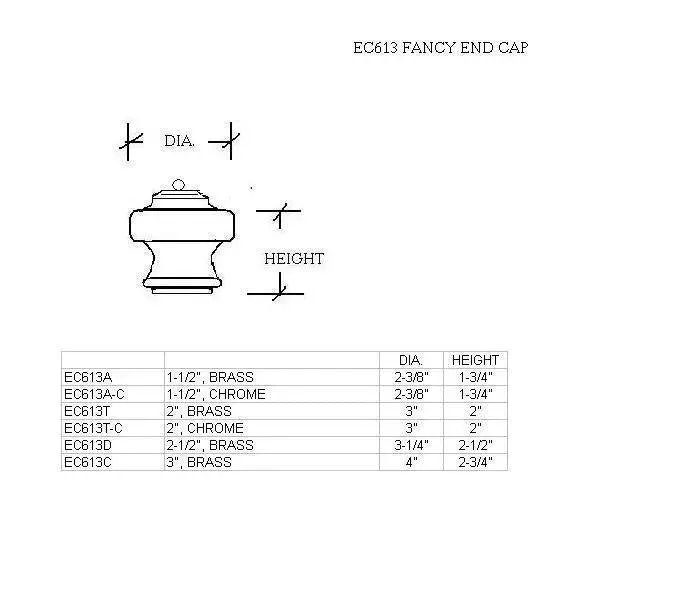 Fancy End Cap for 2-1/2" Tubing