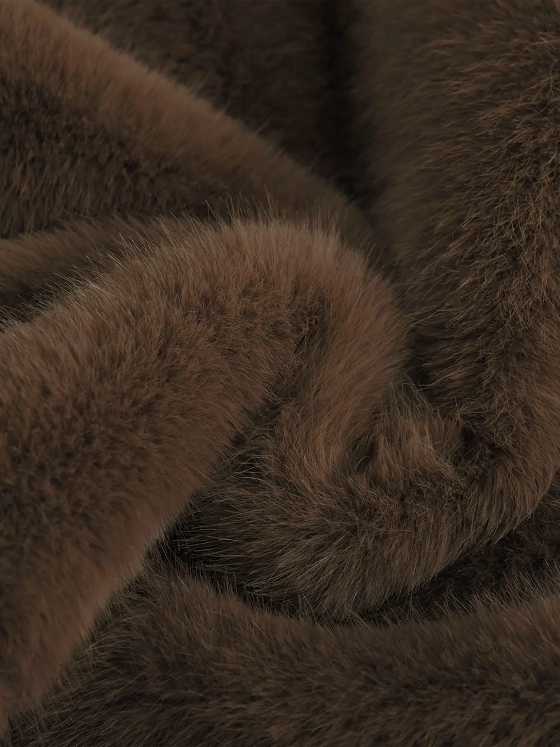 Faux Fur Zip-Up Jacket With Hood