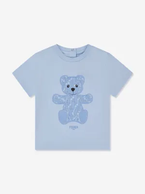 Fendi Baby Boys Teddy Bear T-Shirt in Blue