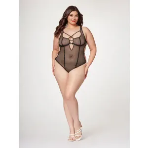 Fishnet Strappy High Cut Leg Teddy