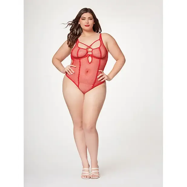 Fishnet Strappy High Cut Leg Teddy