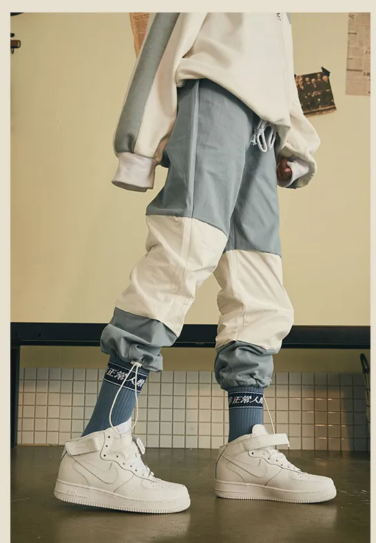 FRLMK DRAWSTRING HOPS STREET DANCE DESIGN LOOSE SWEATPANTS