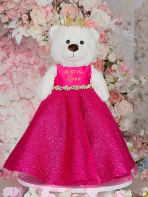 Fuchsia last teddy bear for quinceanera