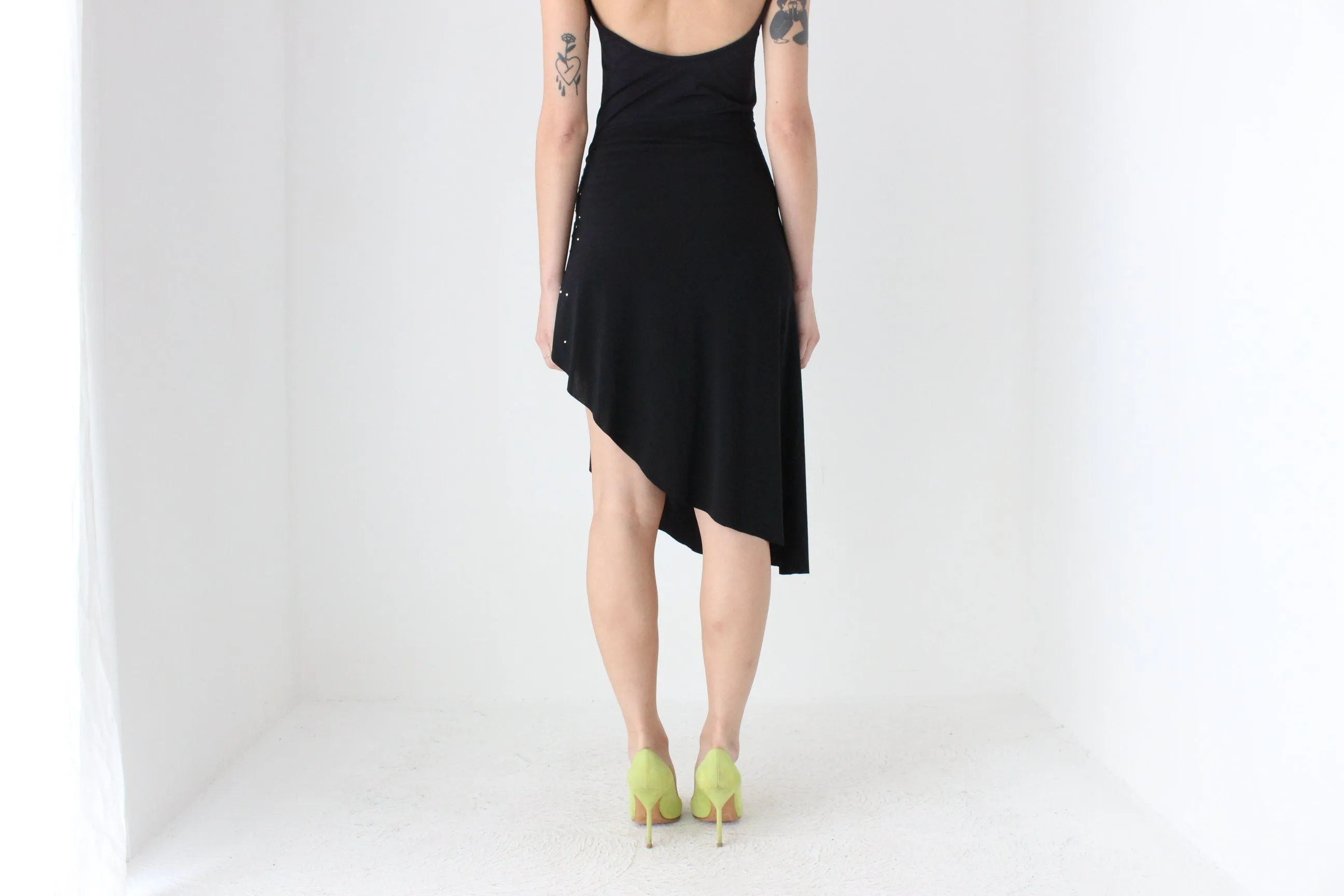 Funky Y2K Bejewelled O-Ring Slinky Party Skirt
